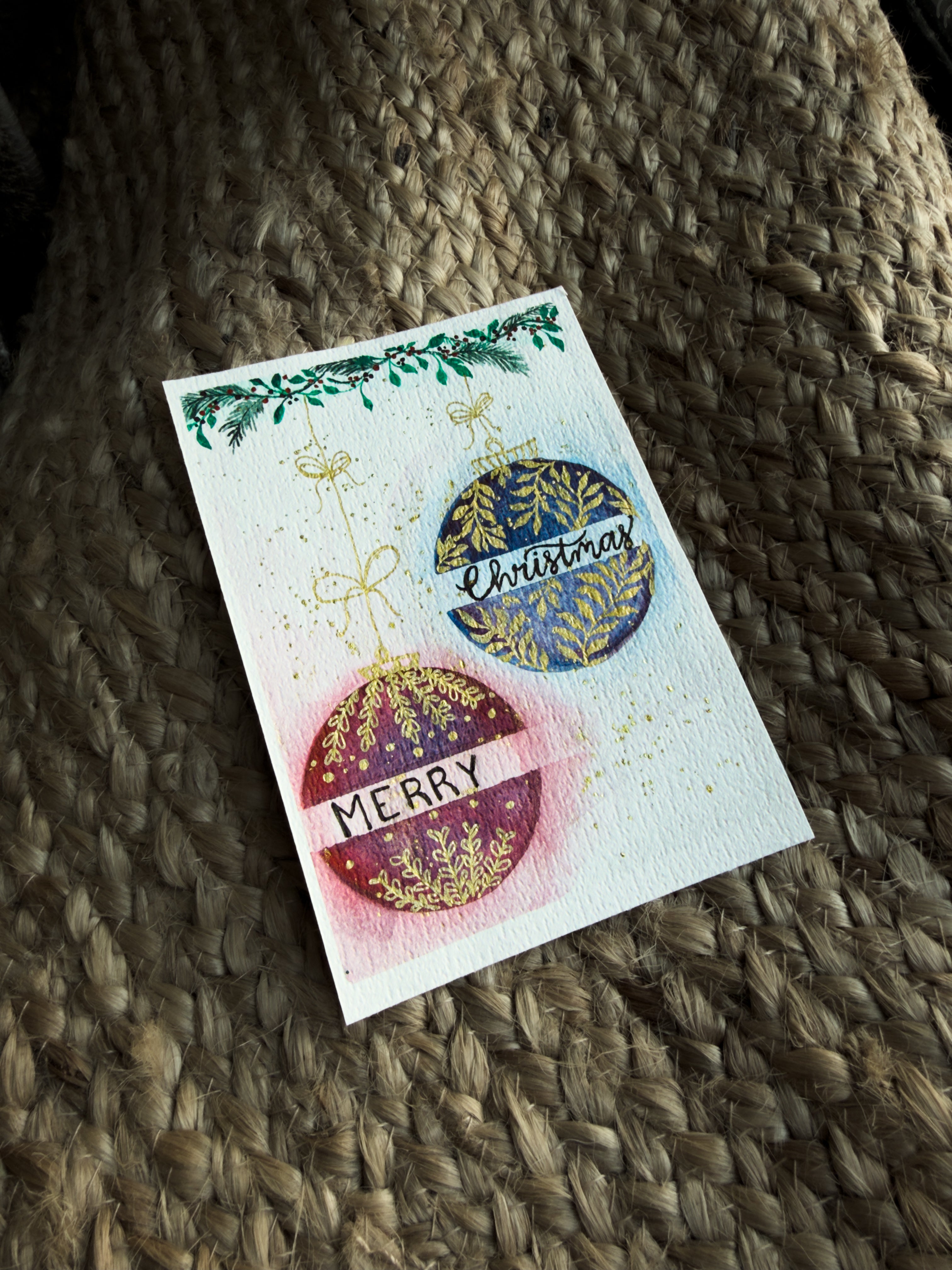 Käsintehdyt joulukortit