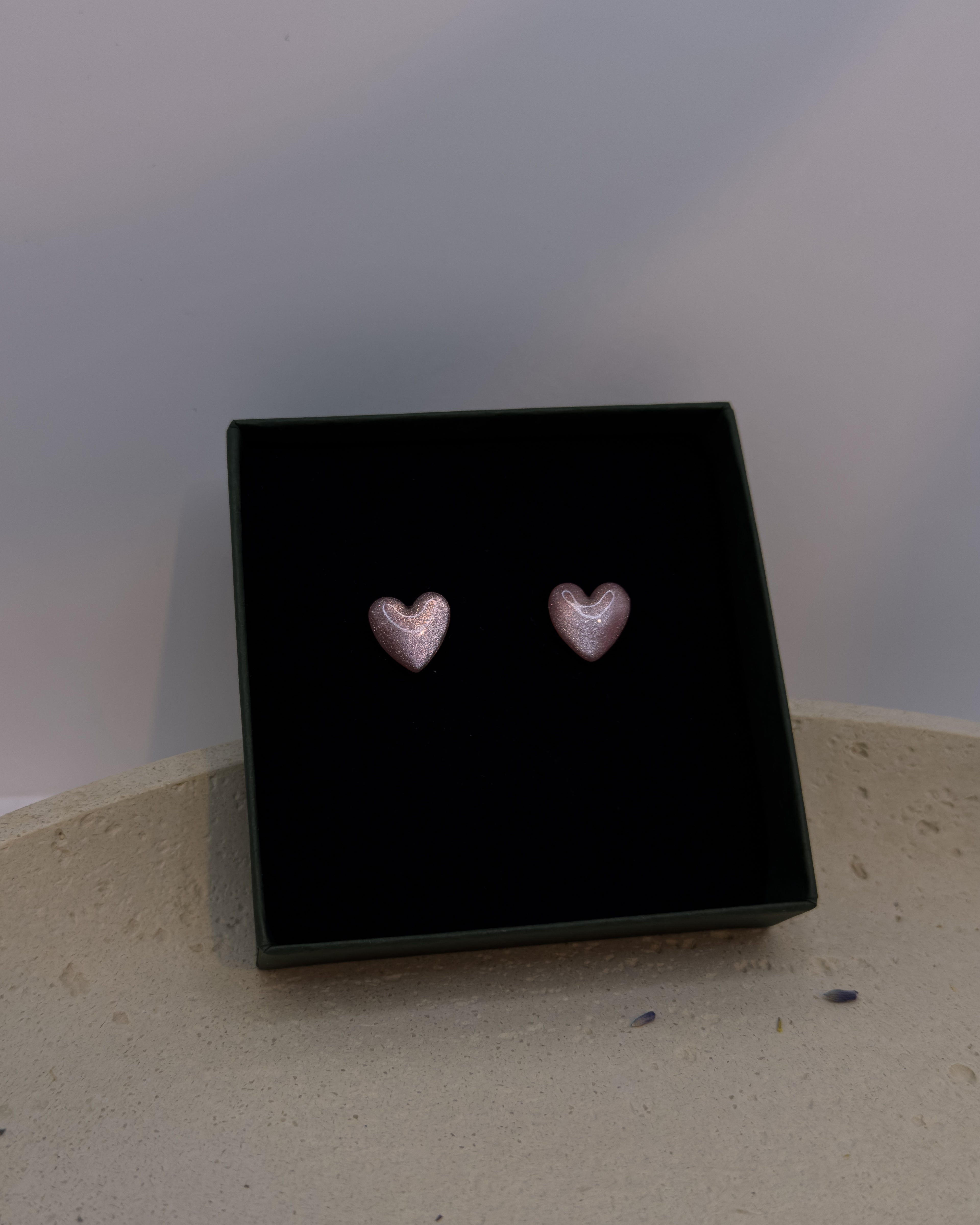 Sinja | Cat Eye sydän nappikorvakorut